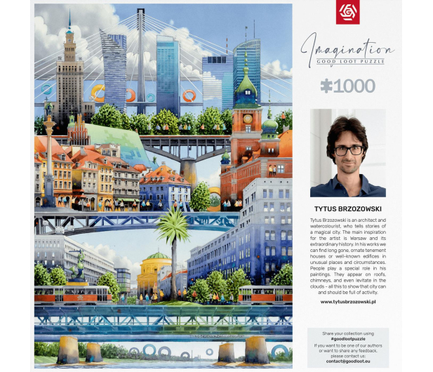 GOOD LOOT Imagination: Tytus Brzozowski Warsaw Bridges / Warszawskie mosty Puzzles 1000 - 1056328 - zdjęcie 5
